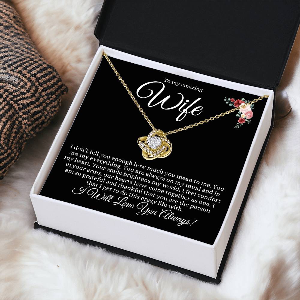 To My Amazing Wife Love Knot Necklace