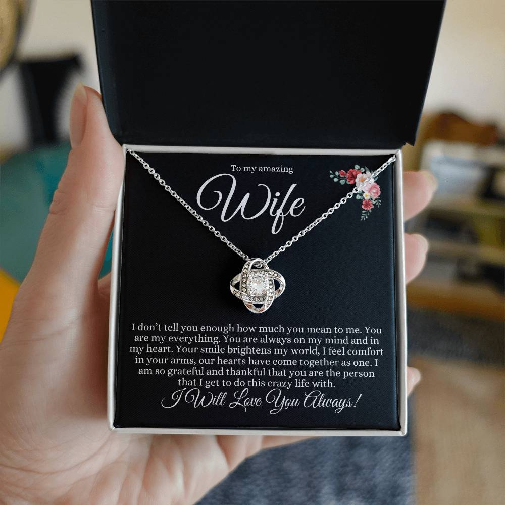 To My Amazing Wife Love Knot Necklace
