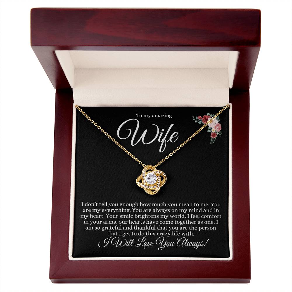 To My Amazing Wife Love Knot Necklace