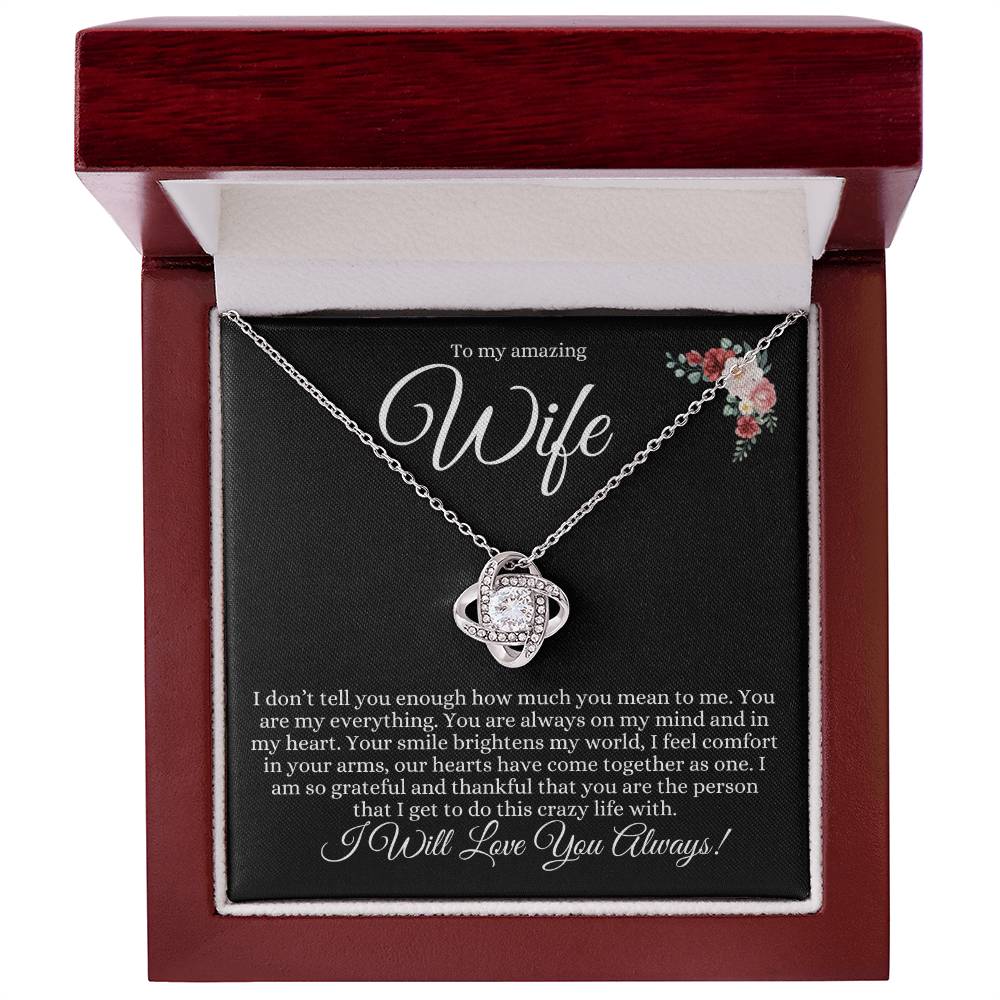 To My Amazing Wife Love Knot Necklace