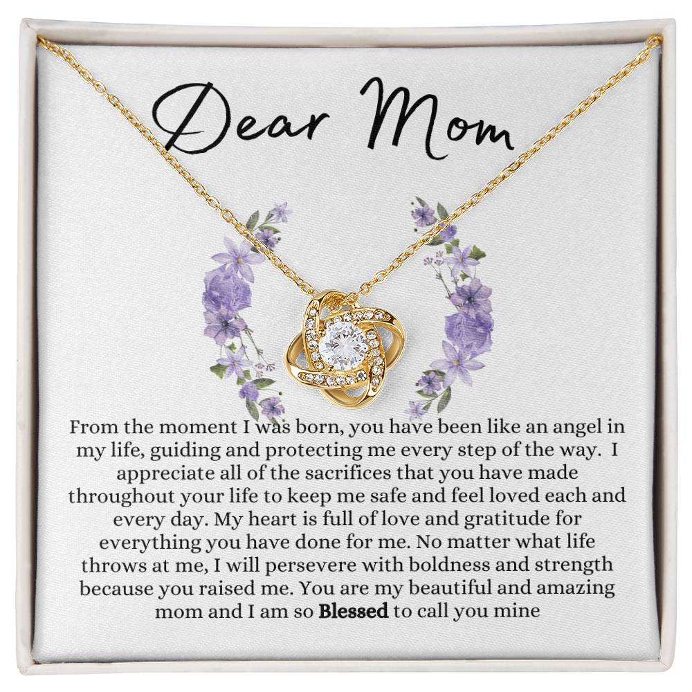 Dear Mom Love Knot Necklace