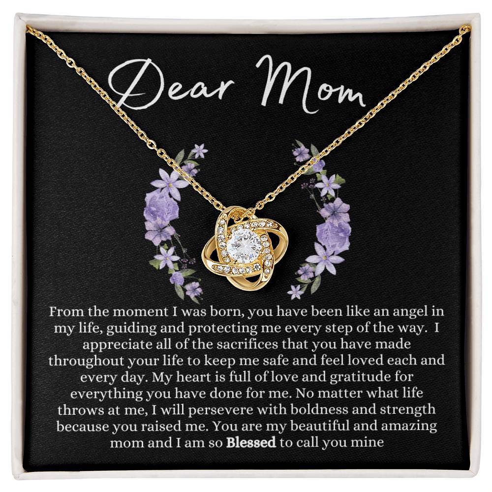 Dear Mom Love Knot Necklace