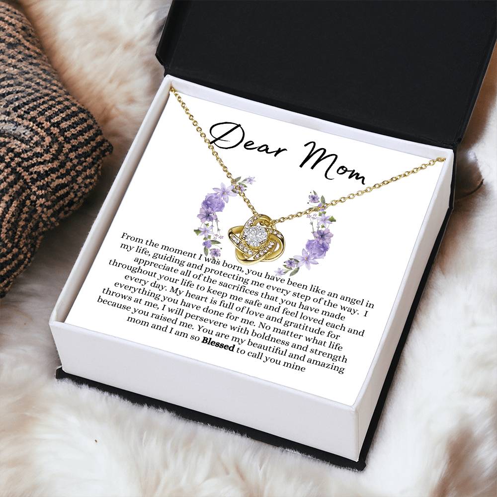 Dear Mom Love Knot Necklace