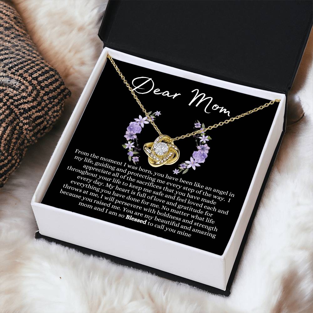 Dear Mom Love Knot Necklace