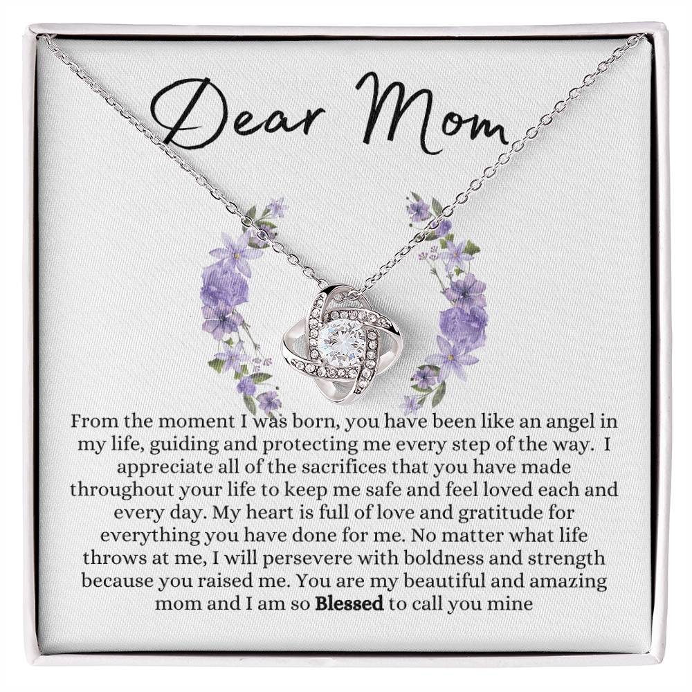 Dear Mom Love Knot Necklace