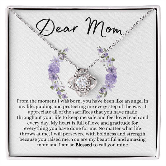 Dear Mom Love Knot Necklace