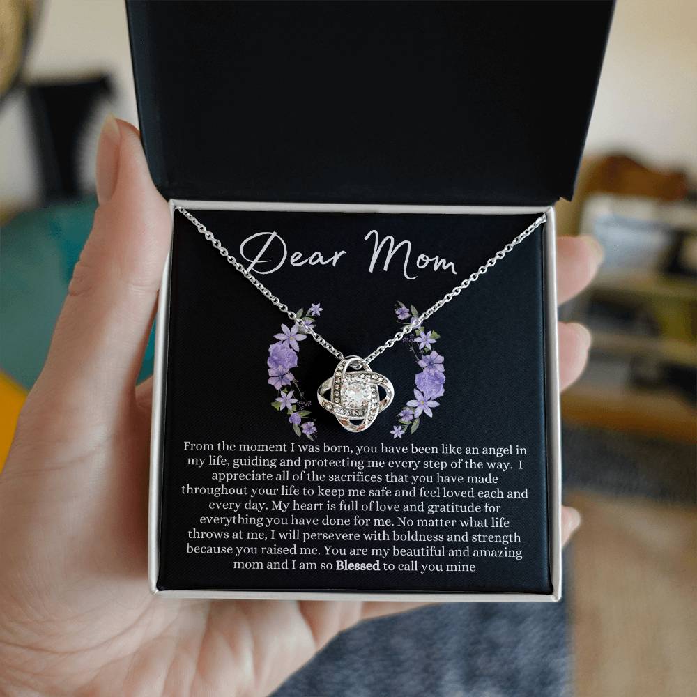 Dear Mom Love Knot Necklace