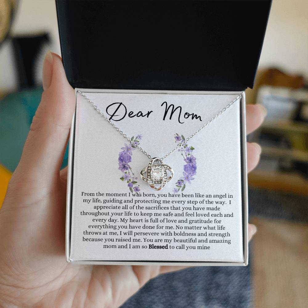 Dear Mom Love Knot Necklace