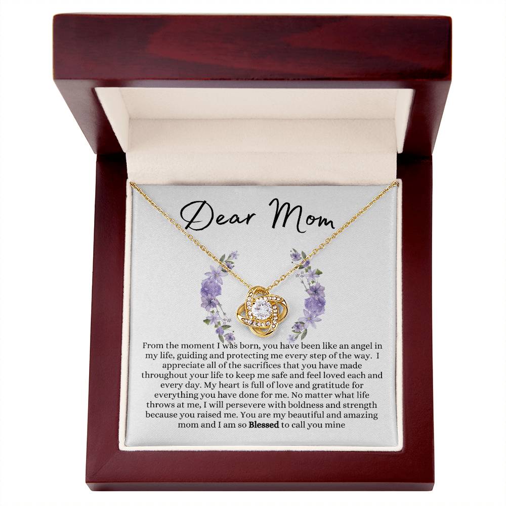 Dear Mom Love Knot Necklace