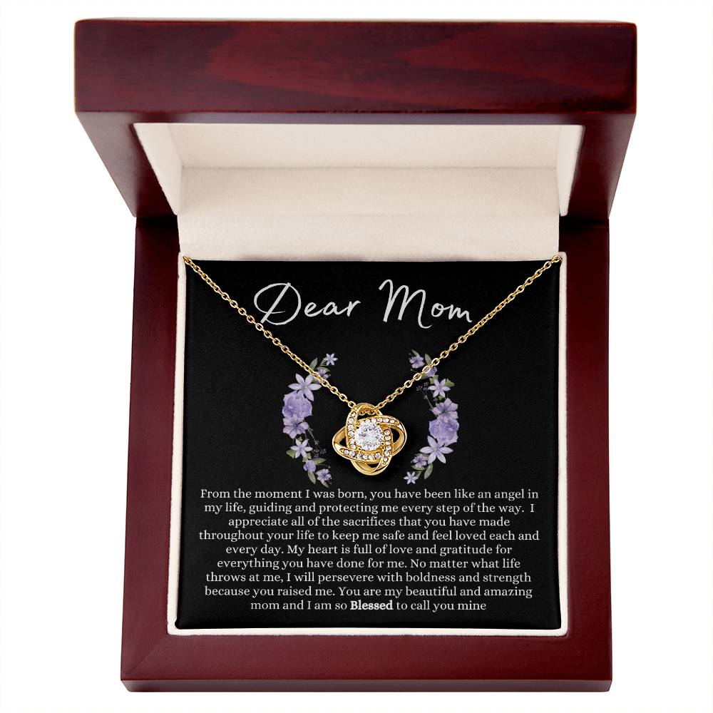 Dear Mom Love Knot Necklace