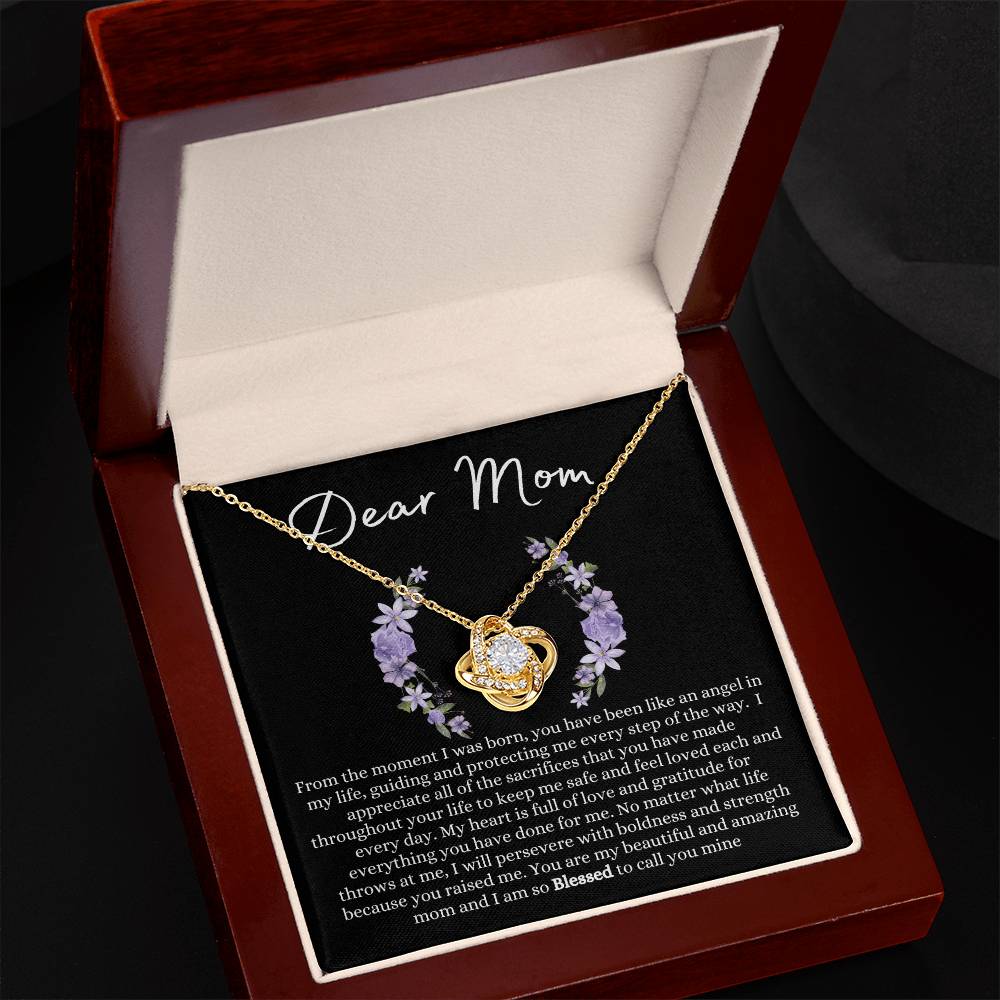 Dear Mom Love Knot Necklace