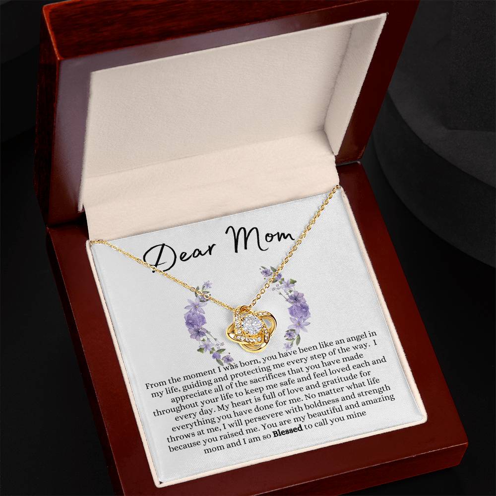 Dear Mom Love Knot Necklace