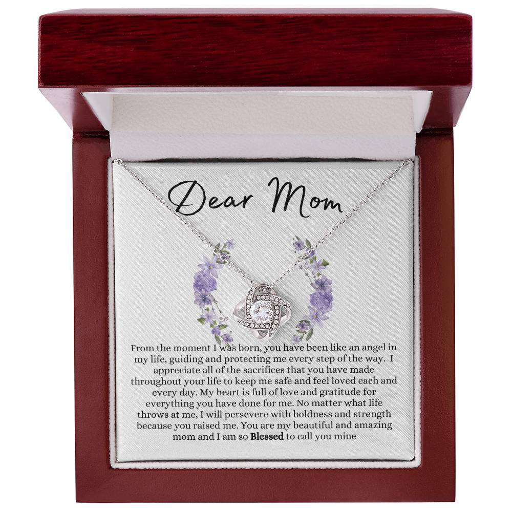 Dear Mom Love Knot Necklace