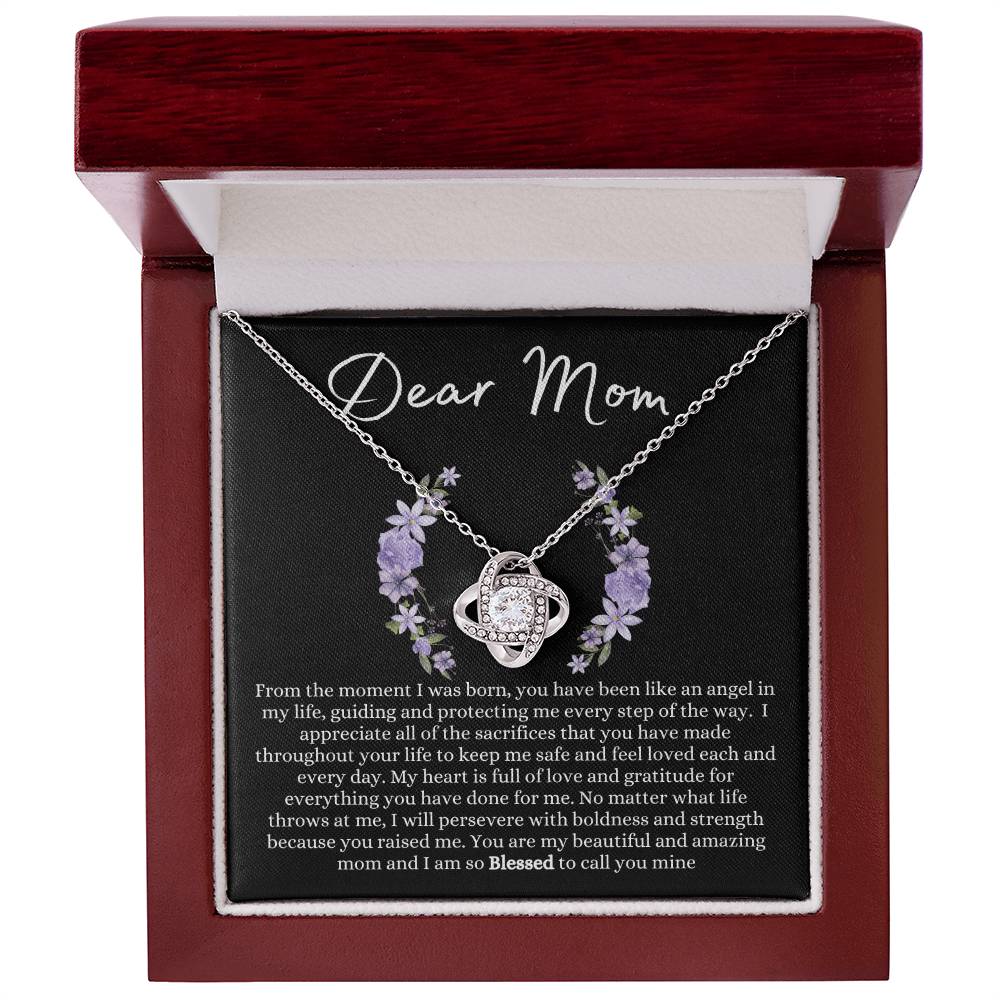 Dear Mom Love Knot Necklace